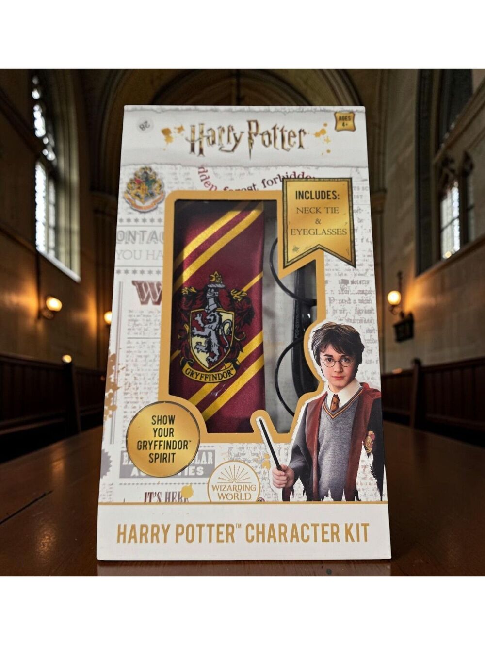 Harry Potter Gryffindor Character Kit Neck Tie & Eyeglasses Costume NIB
